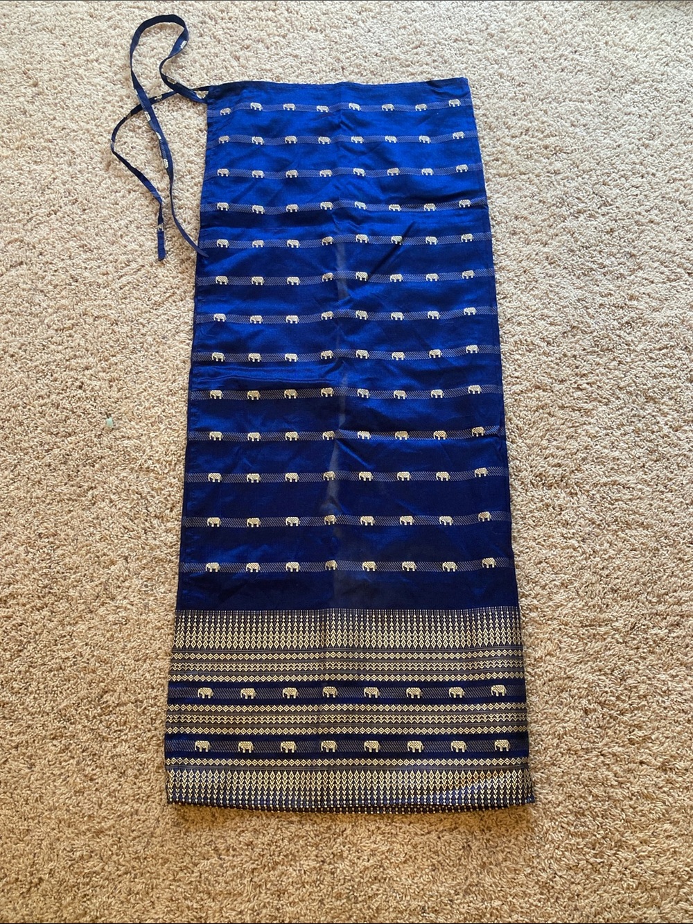 Source Unknown Navy Blue Elephant-Print Wrap Sarong